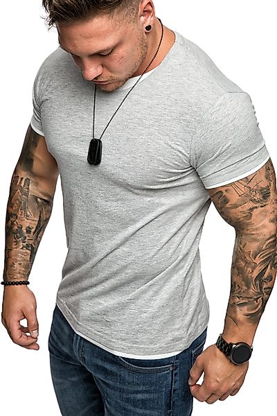 Amaci&Sons T-Shirt LAKEWOOD Herren Slim-Fit Basic günstig online kaufen