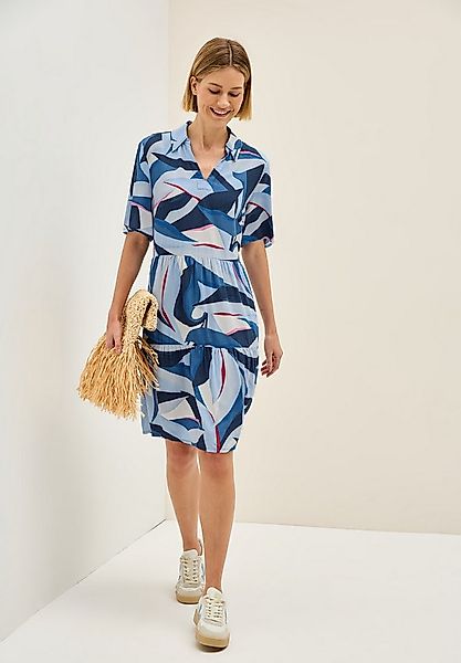 CECIL Volantkleid Sommerkleid mit grafischem Muster, V-Ausschnitt und locke günstig online kaufen