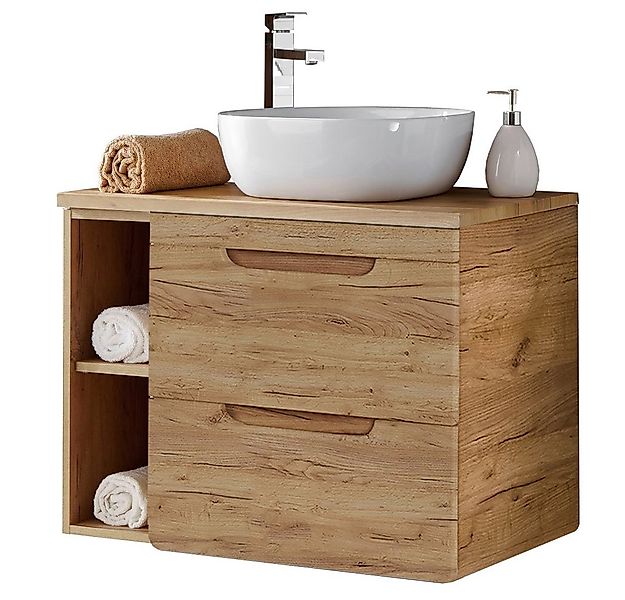 Lomadox Waschbeckenschrank LUTON-56-CRAFT unterschrank 81 cm mit Keramikbec günstig online kaufen