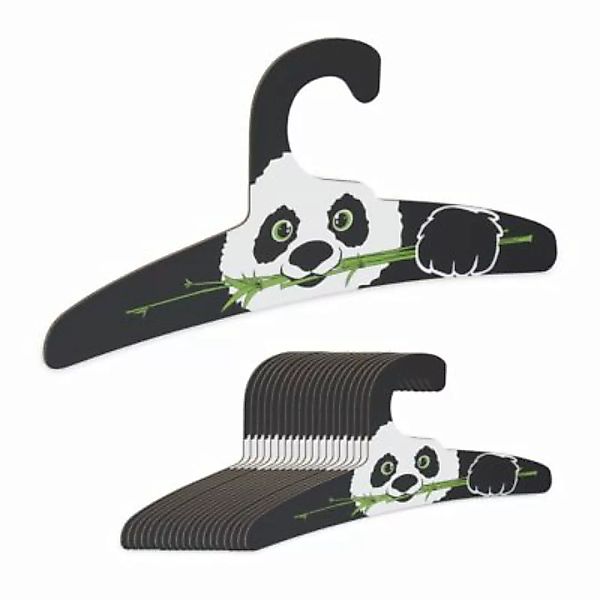 relaxdays 20er Set Kinderkleiderbügel Panda schwarz/weiß günstig online kaufen
