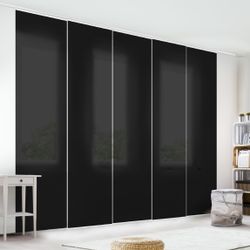 Bilderdepot24 Schiebegardine modern Flächenvorhang blickdicht Tiefschwarz, günstig online kaufen