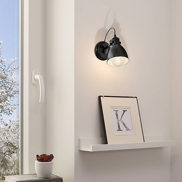 EGLO Wandleuchte PRIDDY Wandlampe, Stahl, schwarz, E27, Industrial, ohne Le günstig online kaufen