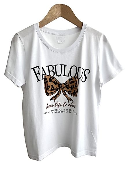 Zuckerwatte Print-Shirt Rundhalsshirt "Fabulous", Boyfriend Style günstig online kaufen