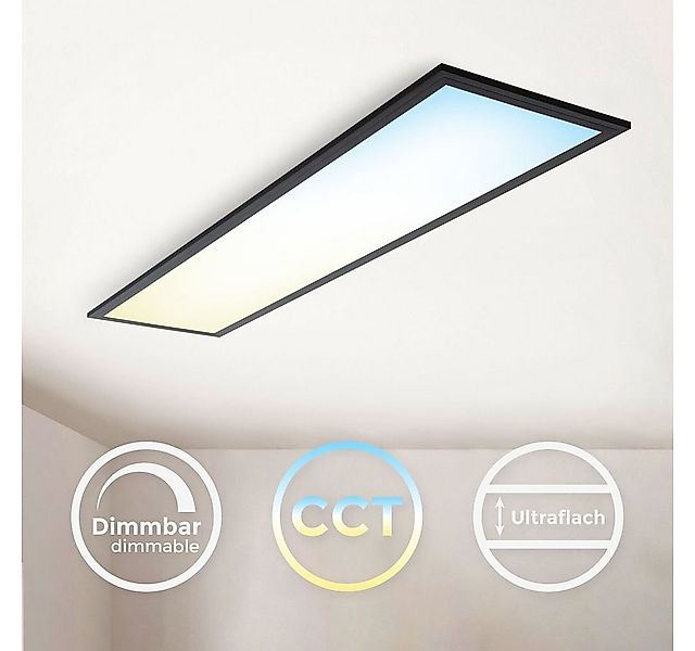 B.K.Licht Deckenleuchte LED Panel 100x25cm schwarz mit Fernbedienung dimmba günstig online kaufen