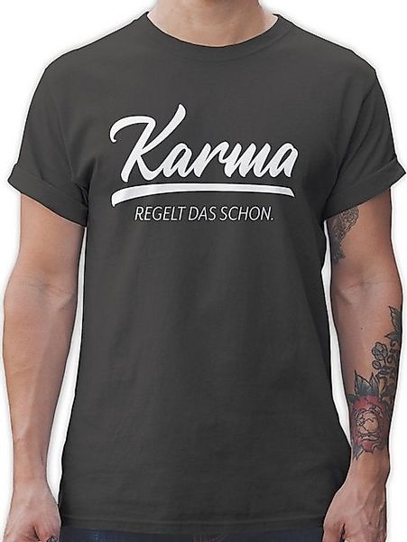Shirtracer T-Shirt Karma regelt das schon I Sprüche Statement mit Spruch günstig online kaufen