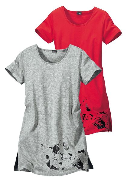Vivance Dreams Nachthemd Packung, 2er-Pack, mit Katzenprint günstig online kaufen