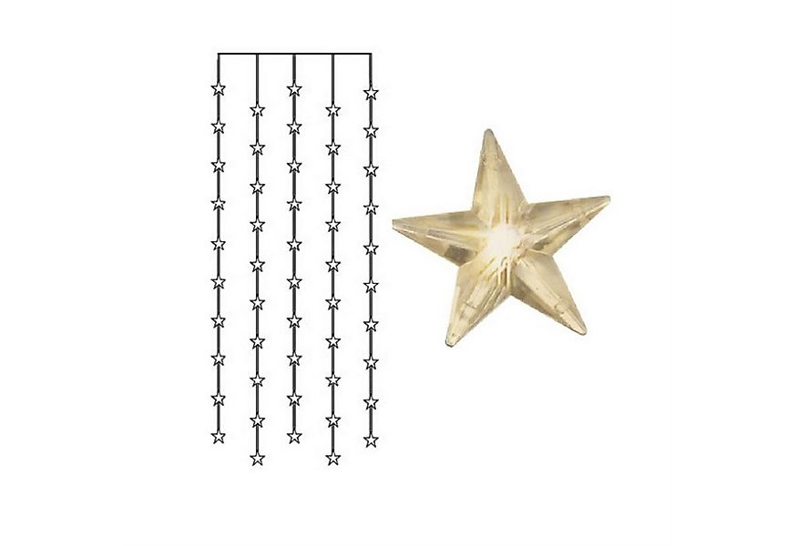 MARELIDA LED-Lichtervorhang LED Lichtervorhang 50 leuchtende Sterne 90x200c günstig online kaufen
