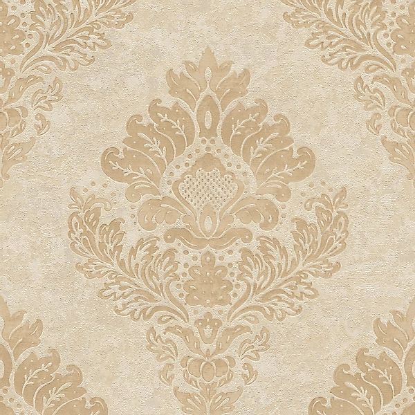 PROFHOME 379013-GU Barock Tapete Ornament Matt Gold Beige 0,53 m x 10,05 m günstig online kaufen