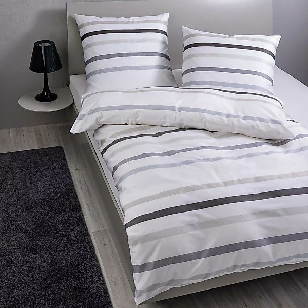 Janine Janine Mako-Satin Bettwäsche J. D. 87101 taupegrau Größe:  200x200 c günstig online kaufen