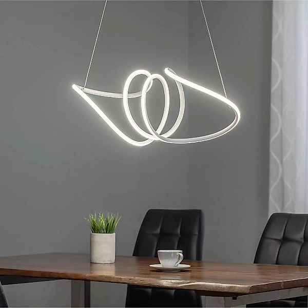 LED-Hängeleuchte Loca, Kunststoff, weiß, 56 W, Länge 70 cm günstig online kaufen