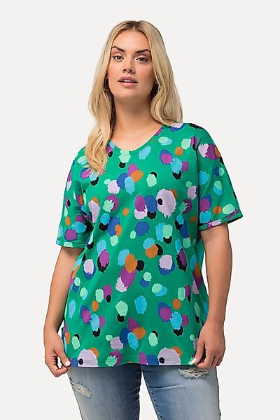 Ulla Popken T-Shirt T-Shirt Tupfen oversized günstig online kaufen