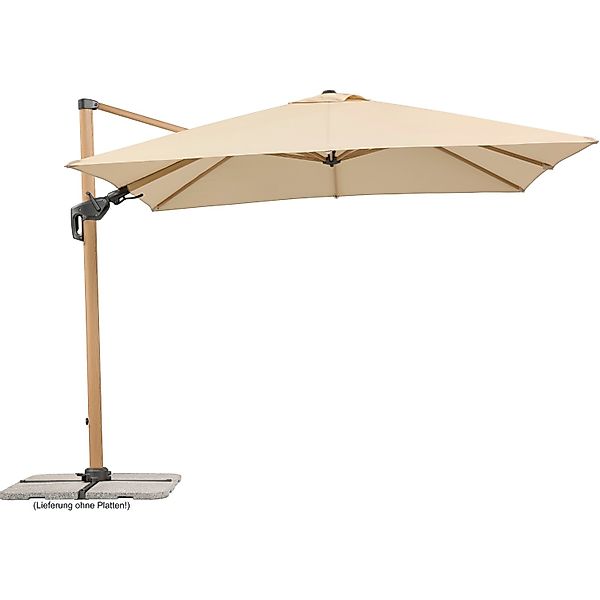 Schneider Ampelschirm 300 cm x 300 cm Natur mit Kurbelmechanik günstig online kaufen