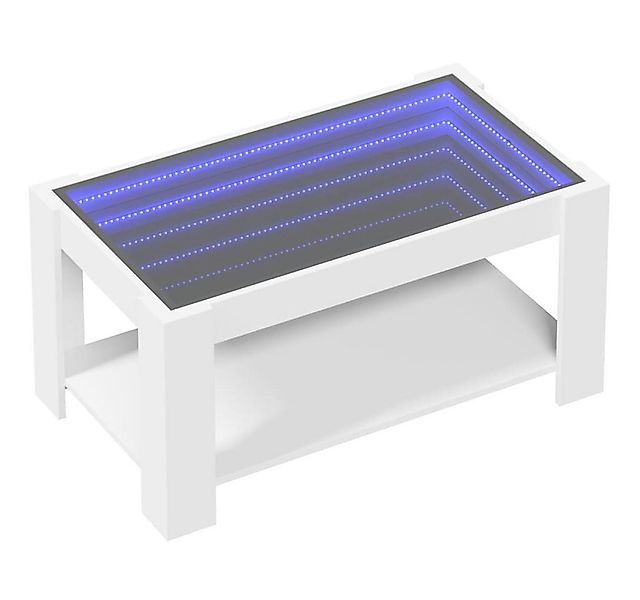 vidaXL Couchtisch LED-Couchtisch Weiß 93x53x45 cm Holzwerkstoff (1-St) günstig online kaufen