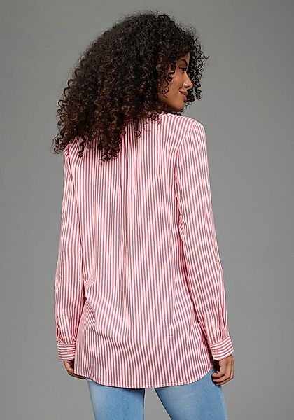 KangaROOS Schlupfbluse Langarmbluse, figurumspielende Passform, Rundhalsaus günstig online kaufen