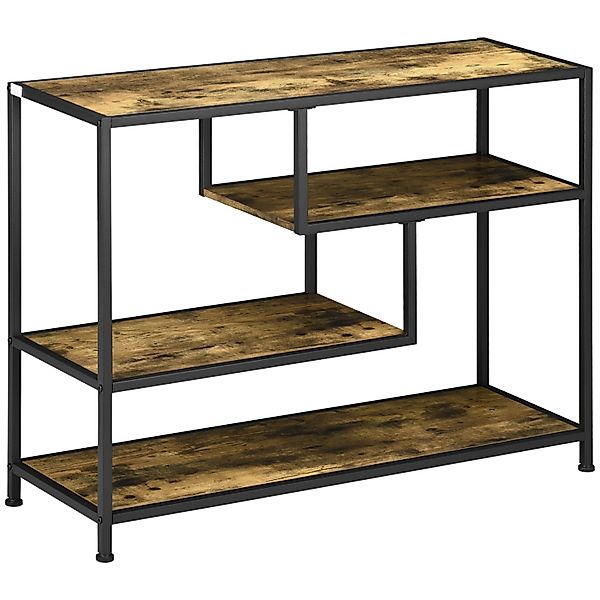 HOMCOM Konsolentisch Spanplatte Stahl Braun 99,6L x 33,6B x 74H m günstig online kaufen