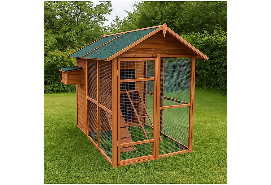 HTI-Living Hühnerstall Großes Hühnerhaus mit Freilaufgehege, Vogelvoliere F günstig online kaufen