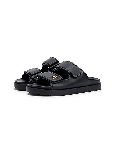 Tommy Hilfiger DOUBLE STRAP LEATHER SANDAL Pantolette Plateau, Sommerschuh, günstig online kaufen
