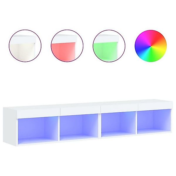 vidaXL TV-Schrank TV-Lowboard TV-Schränke mit LED-Leuchten 2 Stk Weiß 80x30 günstig online kaufen