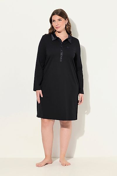Ulla Popken Nachthemd Nachthemd Kragen Satindetails günstig online kaufen
