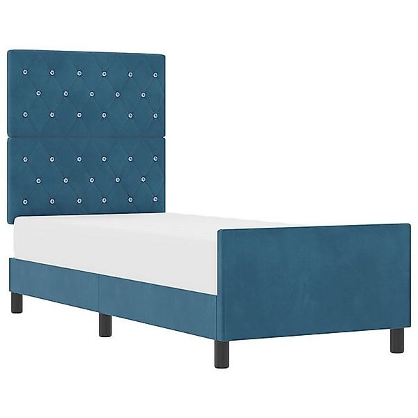 vidaXL Bett Bettgestell Dunkelblau 80x200 cm Velvet (1-tlg) günstig online kaufen