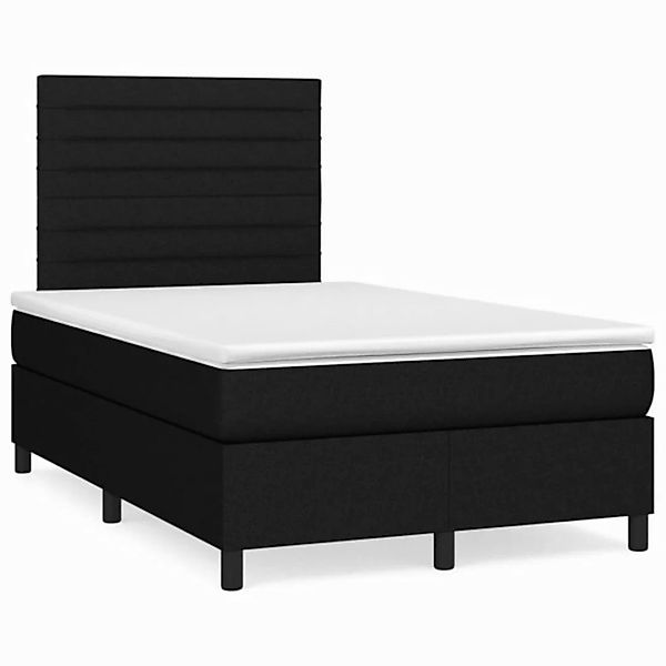 furnicato Bett Boxspringbett mit Matratze Schwarz 120x200 cm Stoff (1-tlg) günstig online kaufen