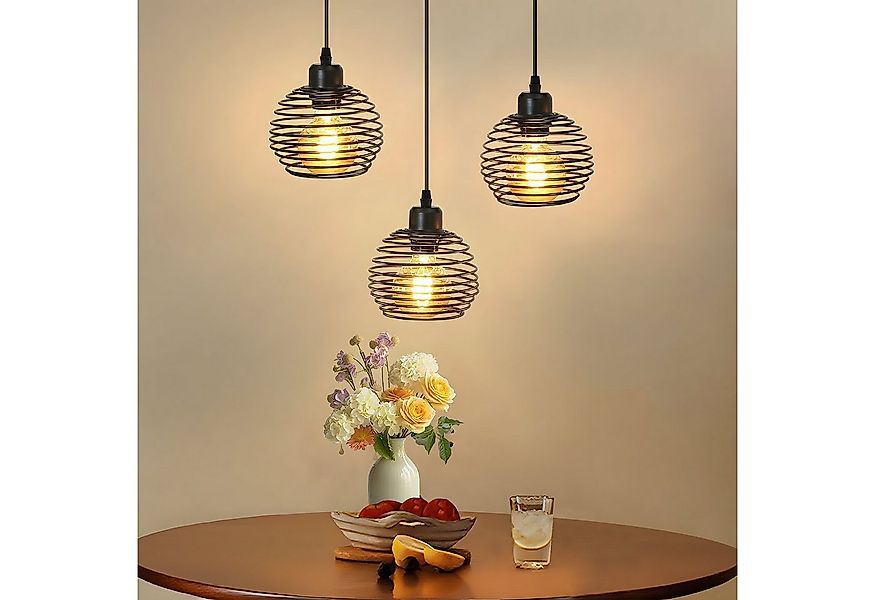 Nettlife Pendelleuchte Schwarz Esstisch Vintage Metall E27 Hängelampe Retro günstig online kaufen