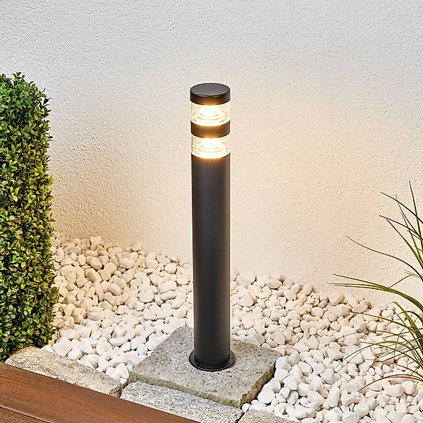Lindby LED-Wegelampe Lanea, 60 cm, schwarz, Edelstahl, IP44 günstig online kaufen