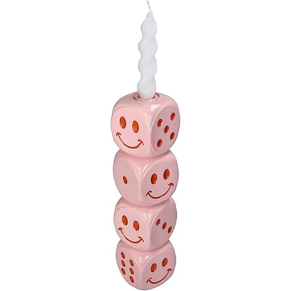 Kersten BV Kerzenhalter Kerzenständer Smiley-Würfel Pink günstig online kaufen
