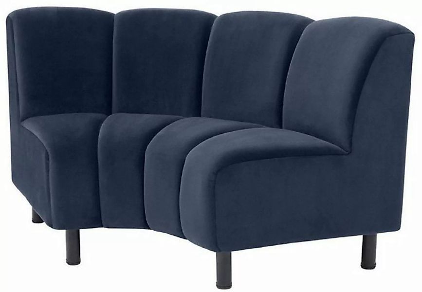 Casa Padrino Sofa Luxus Samt Couch Mitternachtsblau / Schwarz 114 x 75 x H. günstig online kaufen
