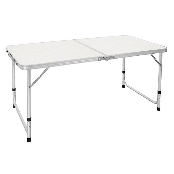 ECD Germany Campingtisch mit Tragegriff 120x60x55/63/70 cm Weiß Creme Klapp günstig online kaufen