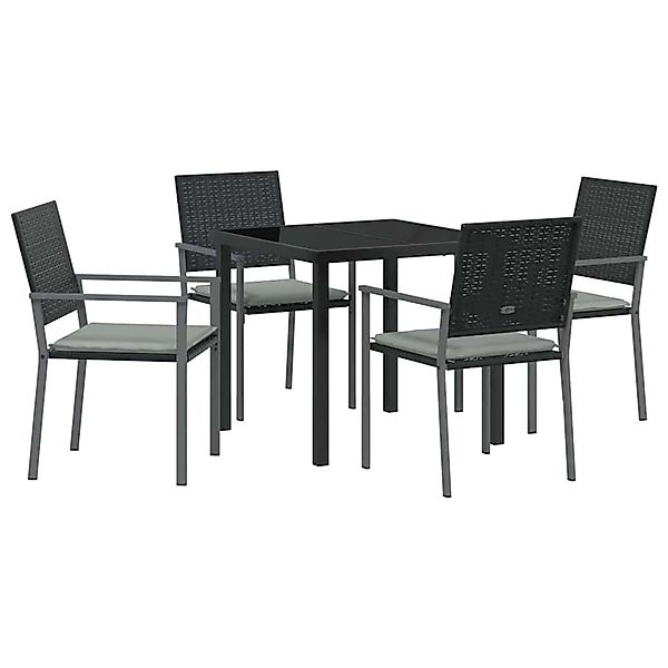 vidaXL Garten Essgruppe 5-Tlg Schwarz Poly Rattan 3379073 günstig online kaufen