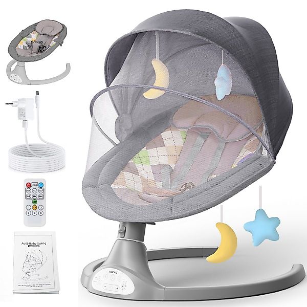 Insma Babywippe, elektrisch Babyschaukel bluetooth Musik günstig online kaufen