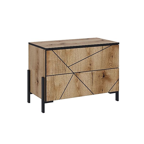 Vicco Nachttisch Hatto Eiche 78 x 55 mit 2 Schubladen günstig online kaufen