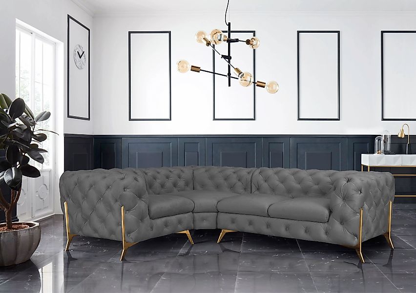 Leonique Chesterfield-Sofa »Amaury L-Form«, moderne Chersterfield-Optik, Br günstig online kaufen
