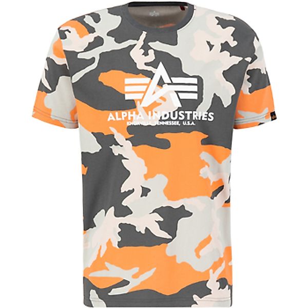 Alpha Industries  T-Shirt Basic T-Shirt Camo PP - orange grey camo günstig online kaufen