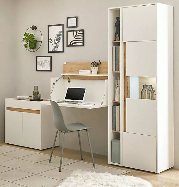 Furn.Design Mehrzweckschrank-Set Center, (Homeoffice Wohnwand in weiß mit W günstig online kaufen