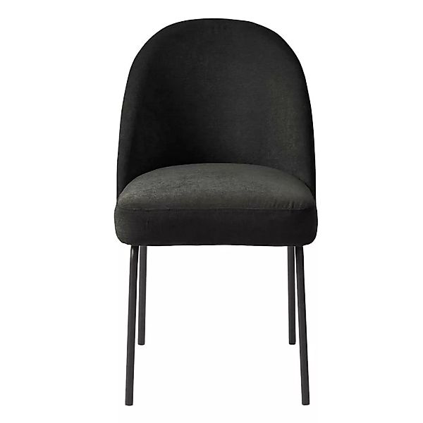 Esstisch Stühle Schwarz aus Chenillegewebe und Metall 52 cm Sitzhöhe (2er S günstig online kaufen
