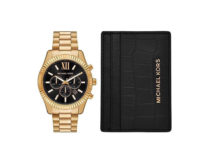 MICHAEL KORS Chronograph LEXINGTON MK9245SET, (Set, 2-tlg., Uhr mit Kartenm günstig online kaufen