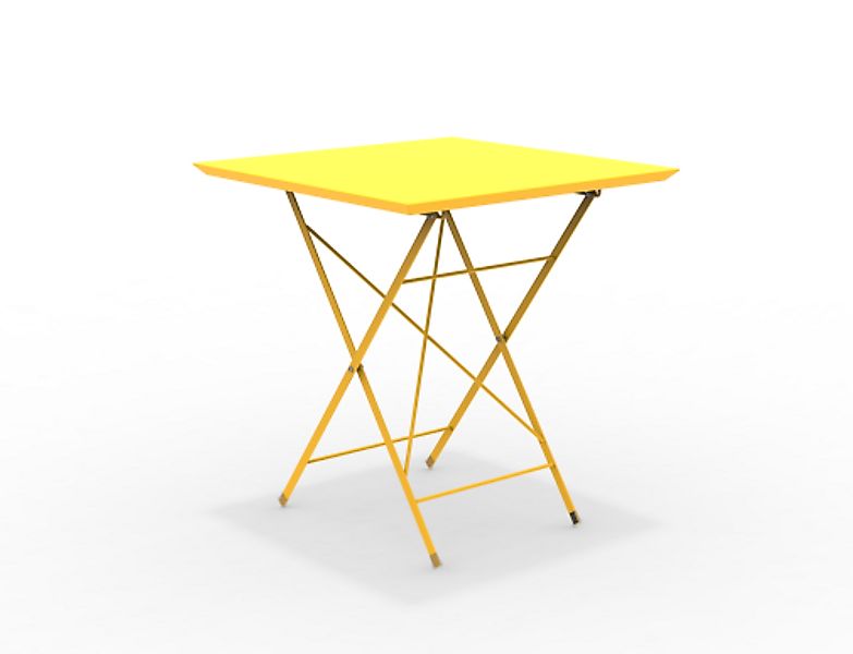 STEP - robuster Outdoortisch klappbar 70x70 cm gelb günstig online kaufen