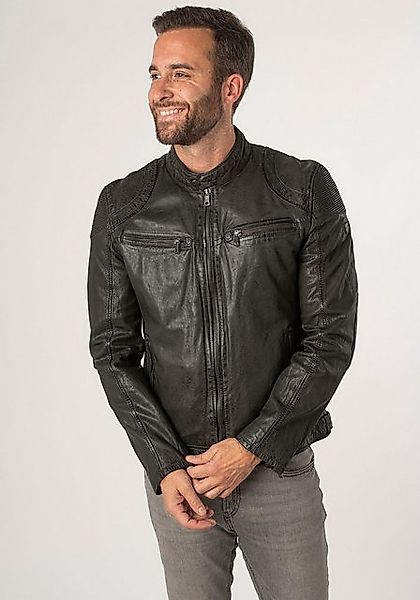 Mauritius Lederjacke MMCollins mti Reißverschluss, Stehkragen, Ziersteppung günstig online kaufen