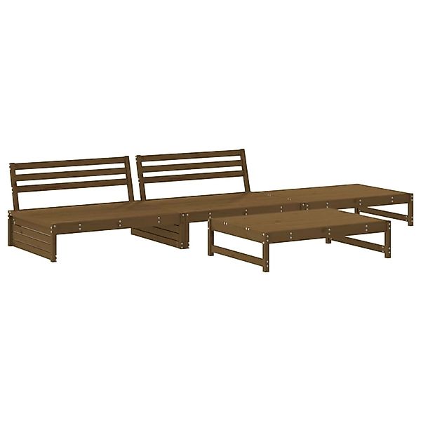 vidaXL 4-tlg Garten-Lounge-Set Honigbraun Massivholz Kiefer Modell 17 günstig online kaufen