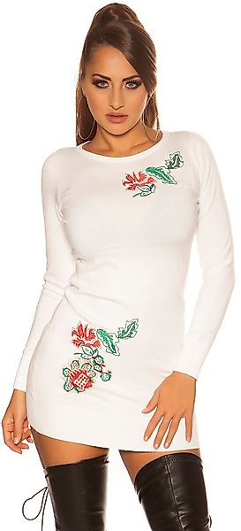 Koucla Longpullover Minikleid mit floralem Akzent, günstig online kaufen