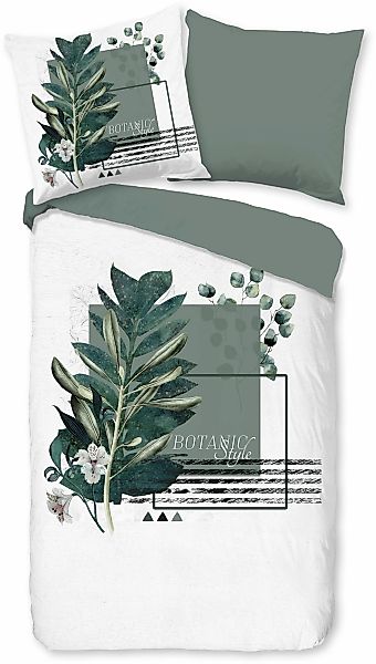 PURE luxury collection Wendebettwäsche "Green Boho" 3 Stk. tlg. Mikrofaser, günstig online kaufen