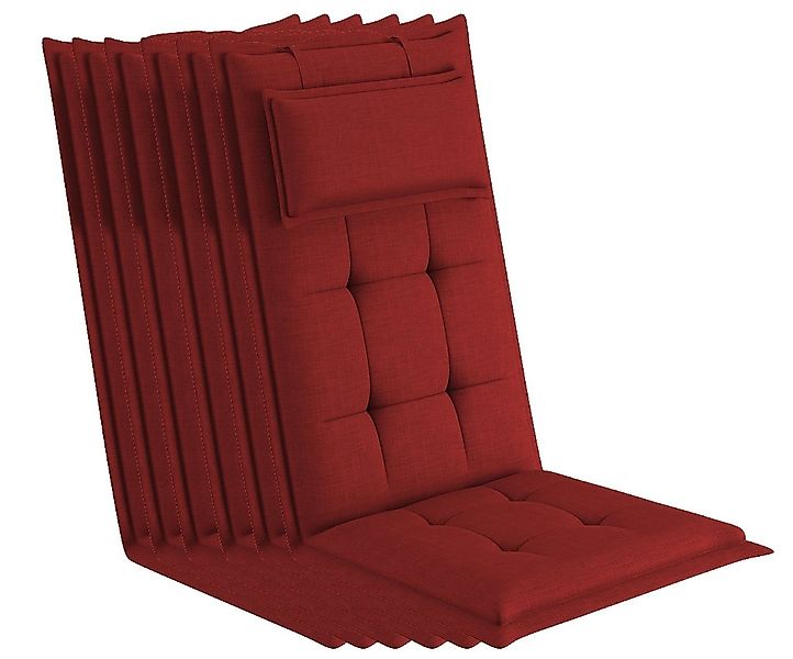 sunnypillow Hochlehnerauflage Gartenstuhlauflagen mit abnehmbarem Kopfpolst günstig online kaufen