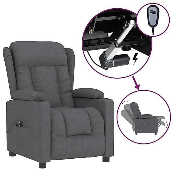 vidaXL Relaxsessel Elektrisch Dunkelgrau Stoff 3098778 günstig online kaufen