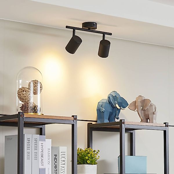 Lindby Deckenspot Jorell, schwarz, 31 cm, 2-flg., GU10 günstig online kaufen