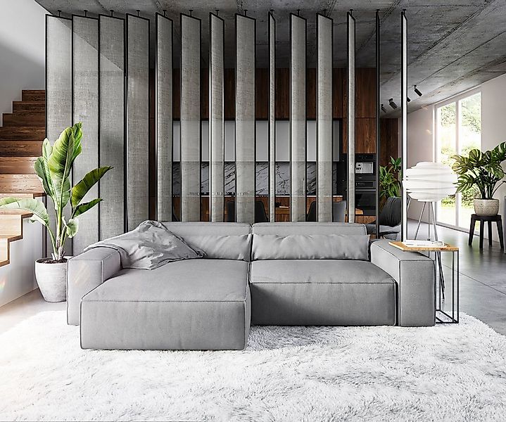 DELIFE Ecksofa Sirpio, XL Mikrofaser Grau 270x170 cm Recamiere variabel günstig online kaufen