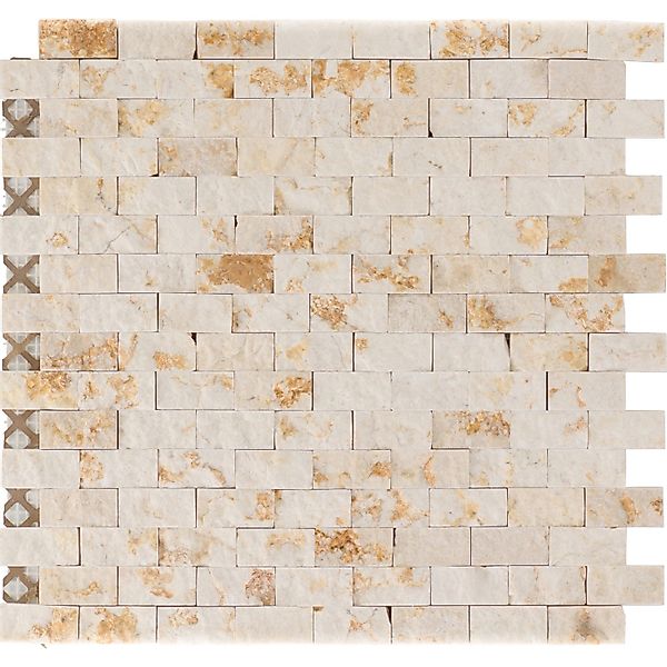 Marmormosaikmatte Sunny Beige Brick 32 cm x 32 cm günstig online kaufen