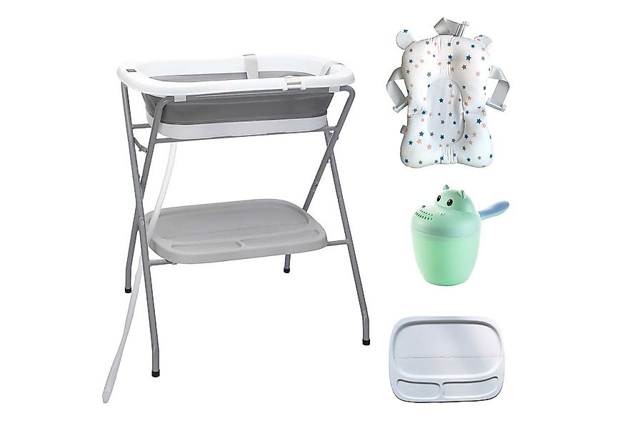 SEHAUSEU Babybadewanne Babywanne Badewanne mit Gestell faltbar, mit Thermom günstig online kaufen