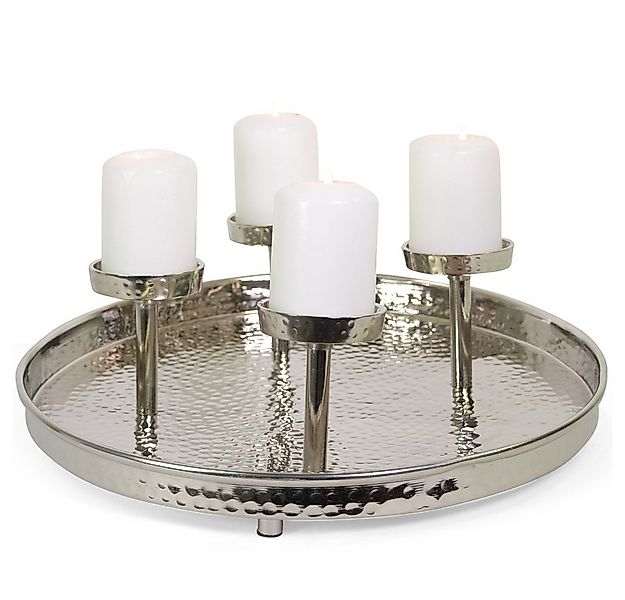 RIFFELMACHER & WEINBERGER Adventsleuchter Silberner Metall Kerzenhalter Run günstig online kaufen